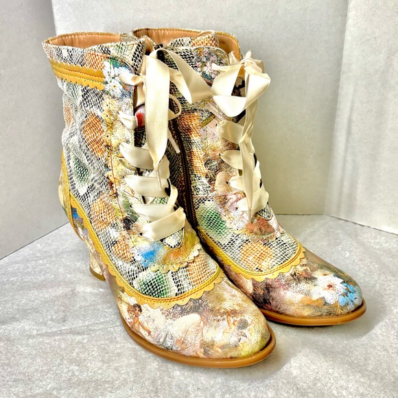 Spring Step L'Artiste Women's BEWITCH-PYTHON Metallic Animal Print Boots Sz 38 - Picture 3 of 10